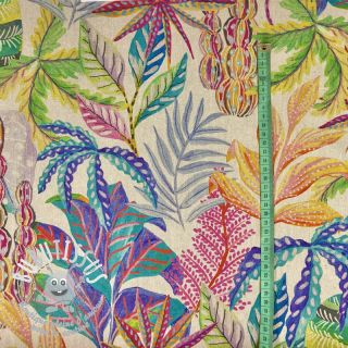 Tissu déco Linenlook Colourful painted jungle digital print