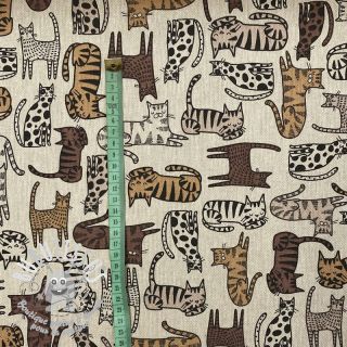Tissu déco Linenlook Cat wildlife art