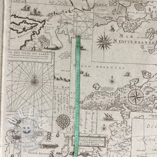 Tissu déco Linenlook Map mediterranean sea