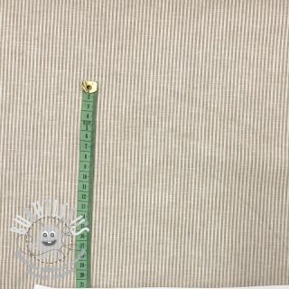 Tissu mélange lin et cotton Lira medium stripe beige