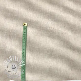 Tissu mélange lin et cotton Lira medium stripe beige