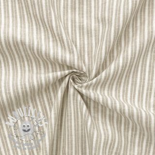Tissu mélange lin et cotton Lira big stripe beige