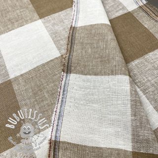 Viscose lin YARN DYED CHECK light brown