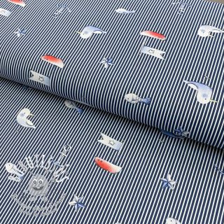 Tissu coton Seagull navy digital print