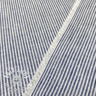 Tissu mélange lin et cotton Lira medium stripe jeans