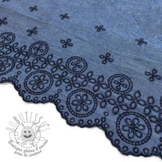 Tissu coton JEANS Ornament embroidery