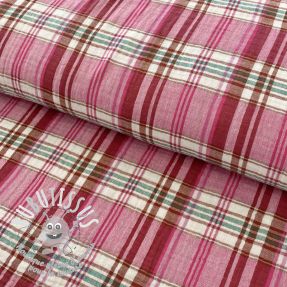 Tissu double gaze/mousseline Double sided CHECKS pink