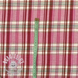 Tissu double gaze/mousseline Double sided CHECKS pink