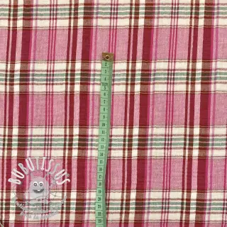 Tissu double gaze/mousseline Double sided CHECKS pink
