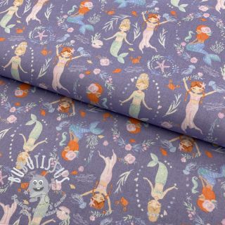 Tissu coton Mermaids lavender digital print