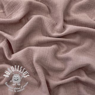 Tissu double gaze/mousseline BAMBOU washed pink