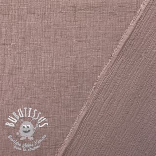 Tissu double gaze/mousseline BAMBOU washed pink