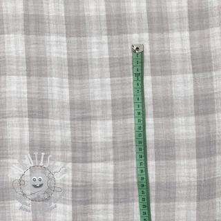 Tissu double gaze/mousseline Double sided CHECKS MINI grey