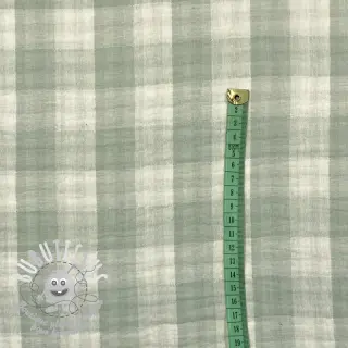 Tissu double gaze/mousseline Double sided CHECKS MINI nile