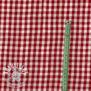 Tissu double gaze/mousseline Double sided CHECKS MINI red