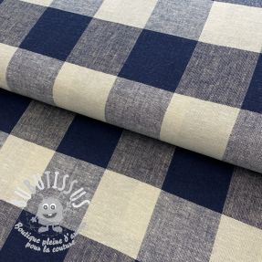 Viscose lin YARN DYED CHECK navy