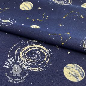 Tissu déco premium GLOW IN THE DARK Milkyway sky