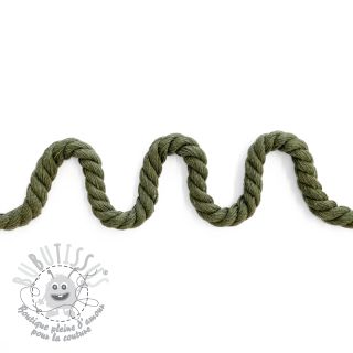 Cordon coton macramé 8 mm army