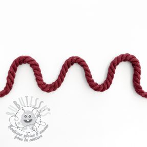 Cordon coton macramé 8 mm bordeaux