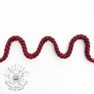 Cordon coton macramé 8 mm bordeaux