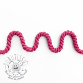 Cordon coton macramé 8 mm fuchsia