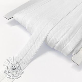Biais élastique mat 20 mm RIB white