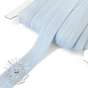 Biais élastique mat 20 mm RIB light blue