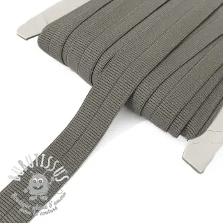 Biais élastique mat 20 mm RIB dark taupe