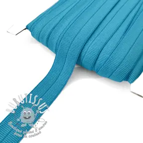 Biais élastique mat 20 mm RIB aqua