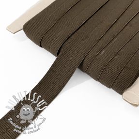 Biais élastique mat 20 mm RIB choco