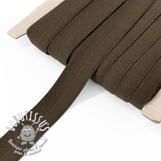 Biais élastique mat 20 mm RIB choco