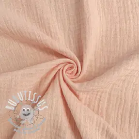 Tissu double gaze/mousseline light salmon ORGANIC