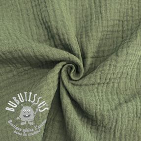 Tissu double gaze/mousseline pickle