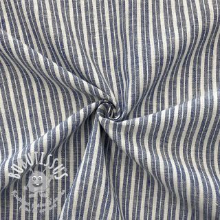 Tissu mélange lin et cotton Lira big stripe jeans