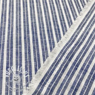 Tissu mélange lin et cotton Lira big stripe jeans