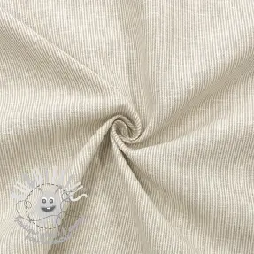 Tissu mélange lin et cotton Lira mini stripe beige