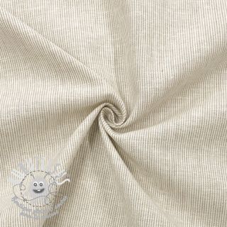 Tissu mélange lin et cotton Lira mini stripe beige