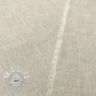 Tissu mélange lin et cotton Lira mini stripe beige