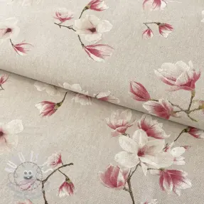 Tissu déco Linenlook Floral magnolia bloom