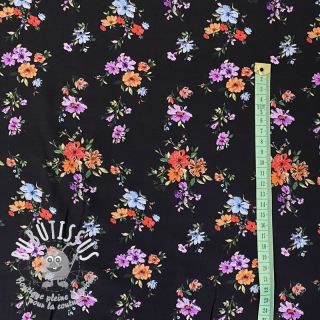 Viscose RADIANCE Darkness flowers black digital print