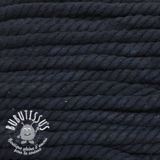 Cordon coton macramé 12 mm bleu foncé