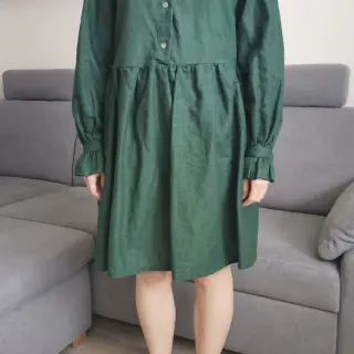 Lin lavé dark green