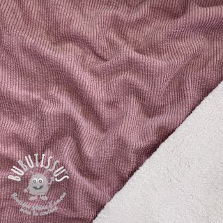 Tissu velours cotelé FAUX FUR blush