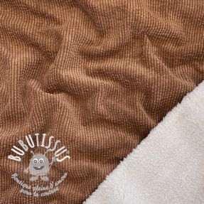 Tissu velours cotelé FAUX FUR rust