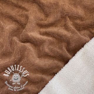 Tissu velours cotelé FAUX FUR rust