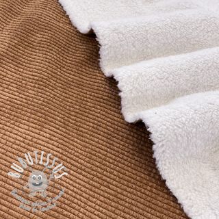 Tissu velours cotelé FAUX FUR rust