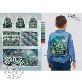 Tissu déco KIDS BACKPACK Dragon crew PANEL