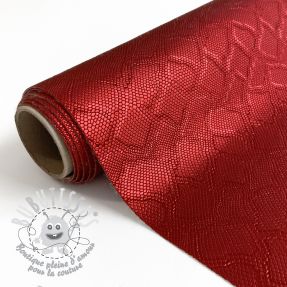 Simili cuir SNAKE rouge metal