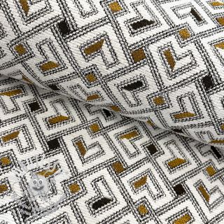 Tissu déco jacquard Pagne allover jaune