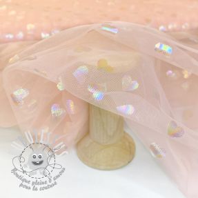 Tulle pour jupe tutu Rainbow HEARTS light pink